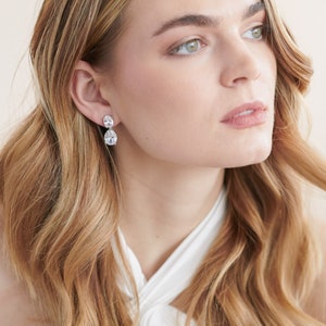 Vivian Cz Dangle Bridal Earrings
