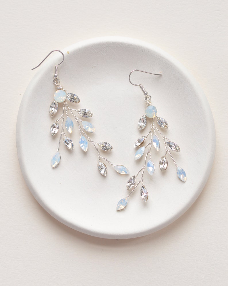 Opal Bridal Earrings Bridal Drop Earrings Opal Wedding Etsy