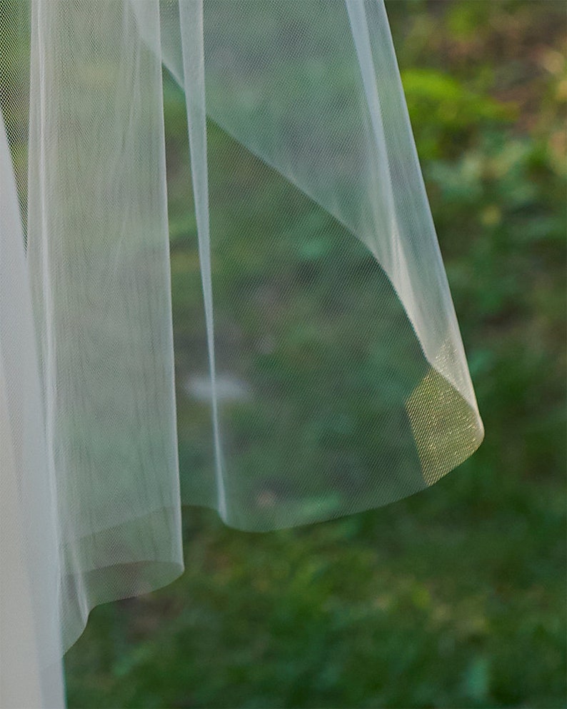 Bridal Veil, Cut Edge Veil, Simple Wedding Veil, Veil for Bride, Wedding Veil, Ivory Veil, White Veil, Veil for Wedding, Simple Veil,VB-5090 image 2