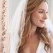 Beaded Wedding Veil, Rhinestone Bridal Veil, Ivory Veil, Crystal Veil, Fingertip Length Veil, Veil for Bride, Bridal Headpiece ~VB-5061 