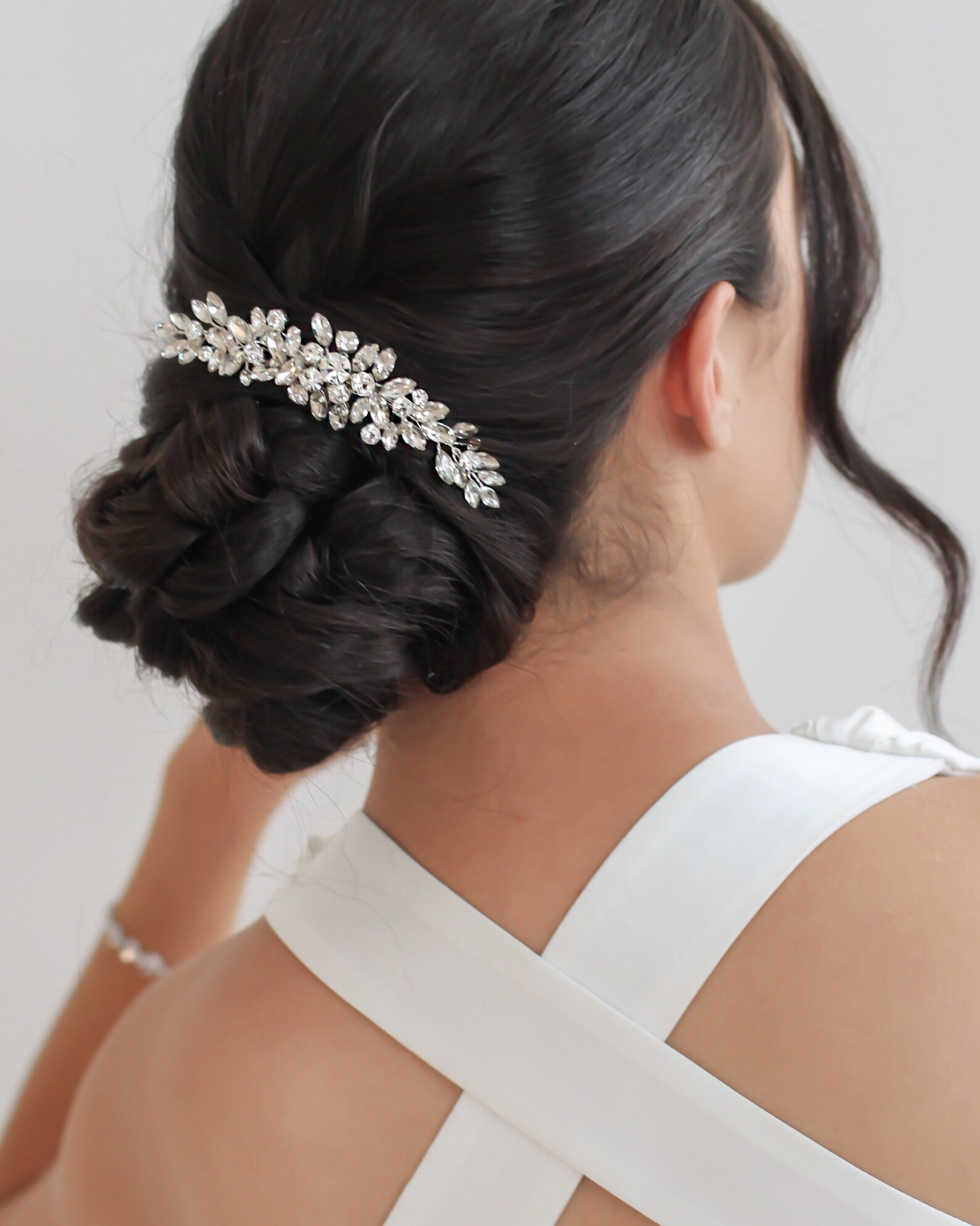 Crystal Bridal Hair Clip Crystal Wedding Hair Clip Silver Etsy