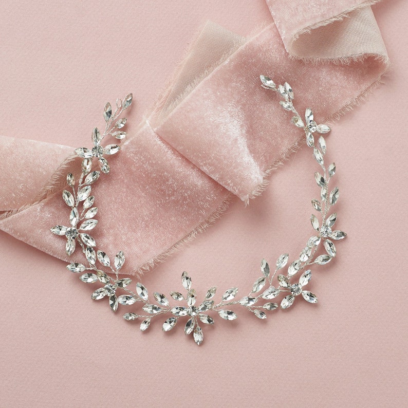 Buy Crystal Bridal Hair Vine Silver Crystal Hair Vine Wedding Online in India Etsy