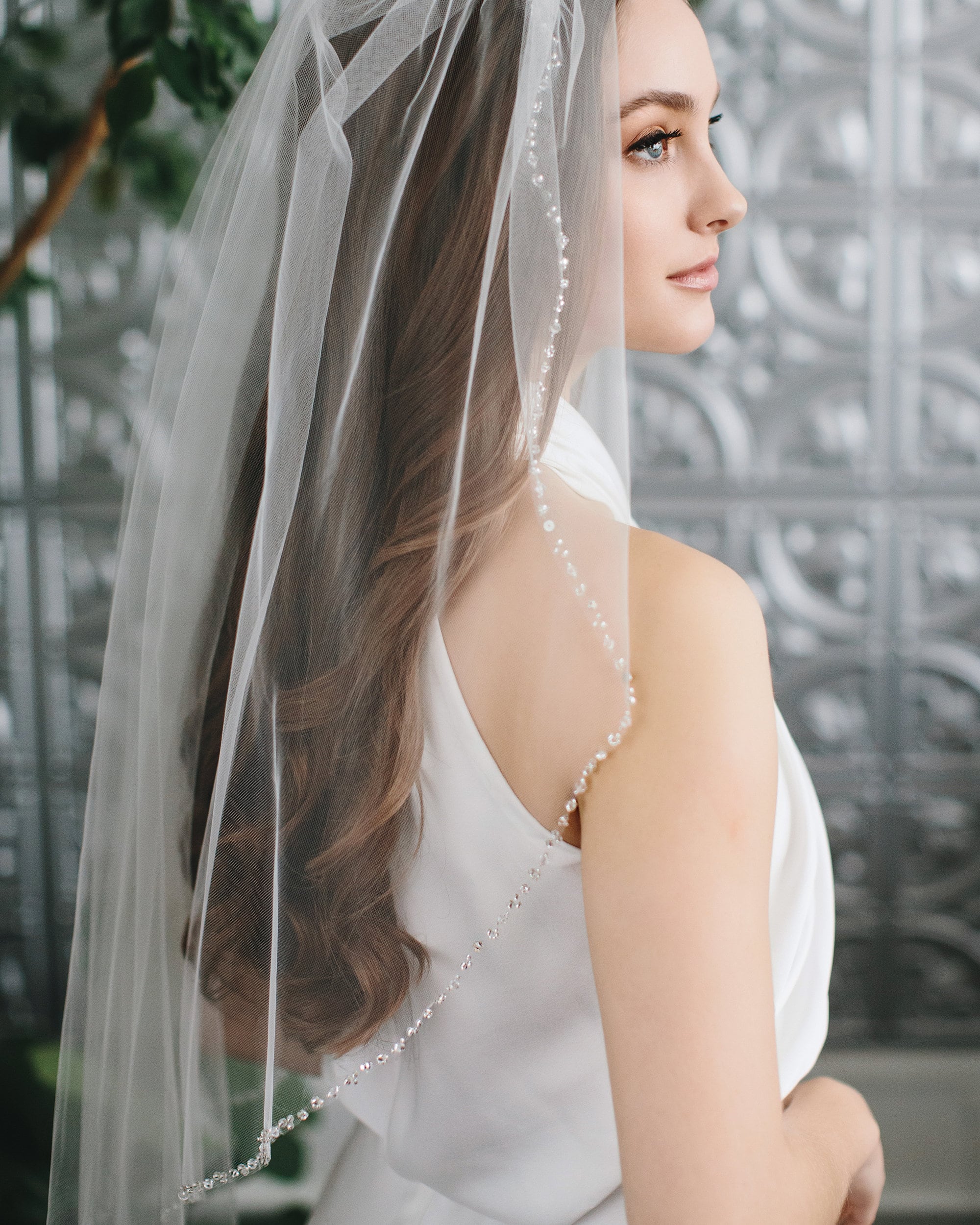 Light Ivory, Swarovski Rhinestone Veil *brand new* Sparkly Cathedral Veil with Swarovski Crystals | WeddingVeil.com main image 2