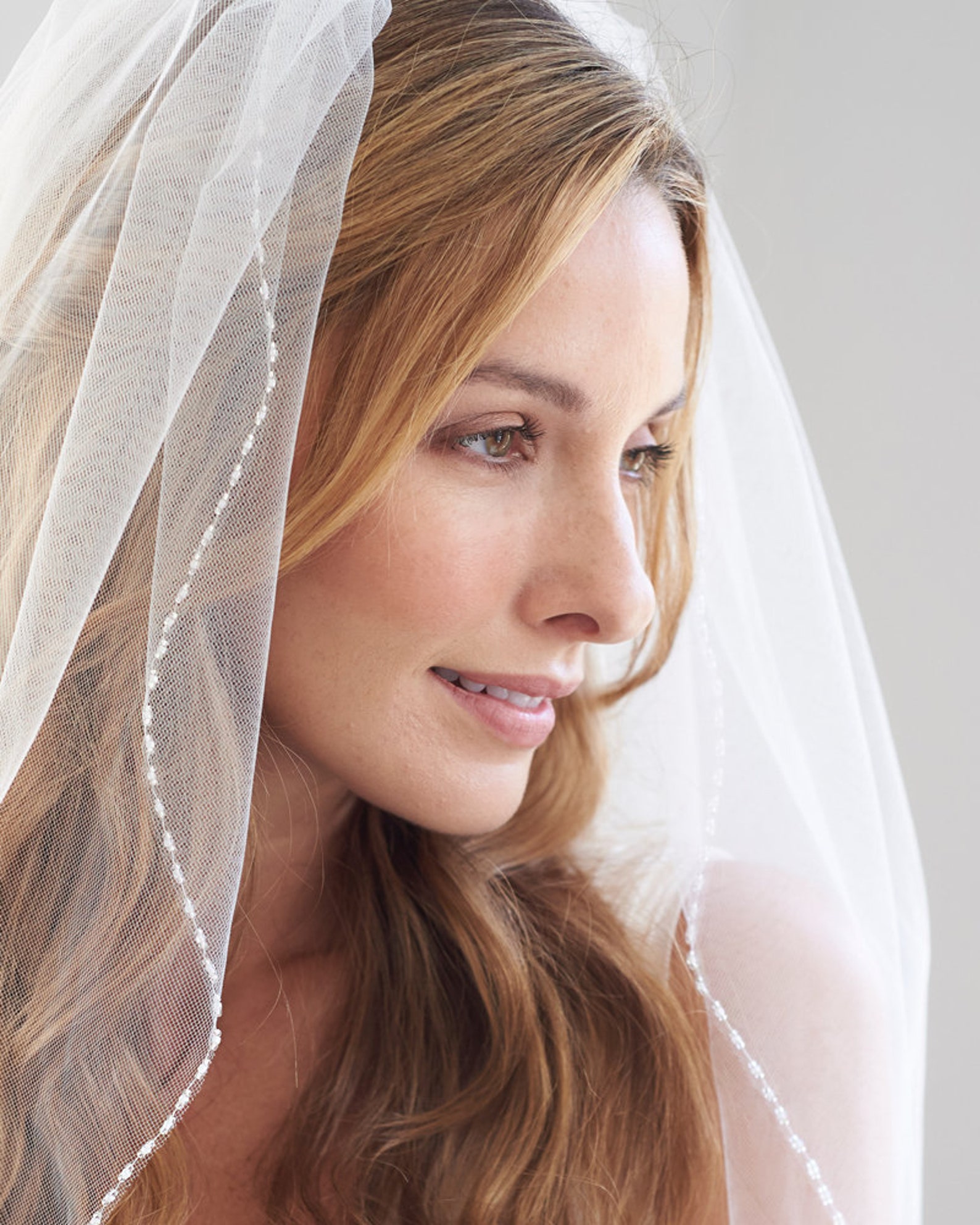 Beaded Wedding Veil Bridal Veil With Beading Beaded Edge - Etsy