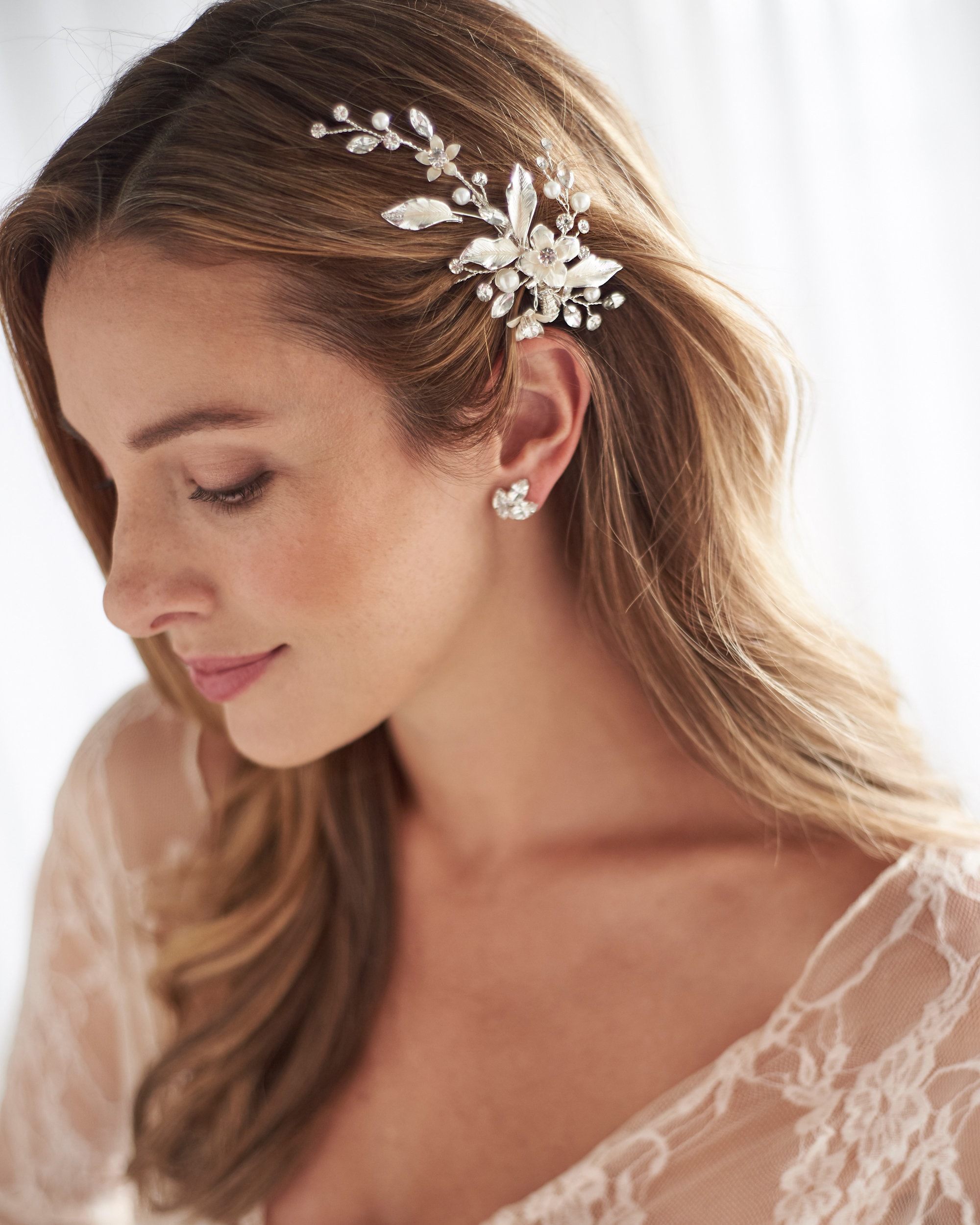 Wedding Hair Clip Bridal Hair Clip Pearl & Floral Bridal - Etsy New Zealand