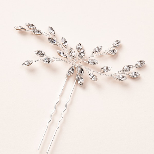 Bridal Hair Pin, Wedding Hair Pin, Rhinestone Bridal Hair Pin, Crystal Hair Pin, Crystal Wedding Hair Pin, Silver Bridal Hair Pin ~2844