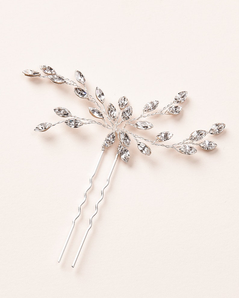 Bridal Hair Pin, Wedding Hair Pin, Rhinestone Bridal Hair Pin, Crystal Hair Pin, Crystal Wedding Hair Pin, Silver Bridal Hair Pin 2844 image 1