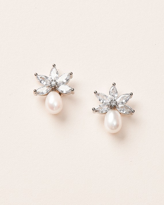 Pearl Bridal Earrings Freshwater Pearl Wedding Earrings - Etsy