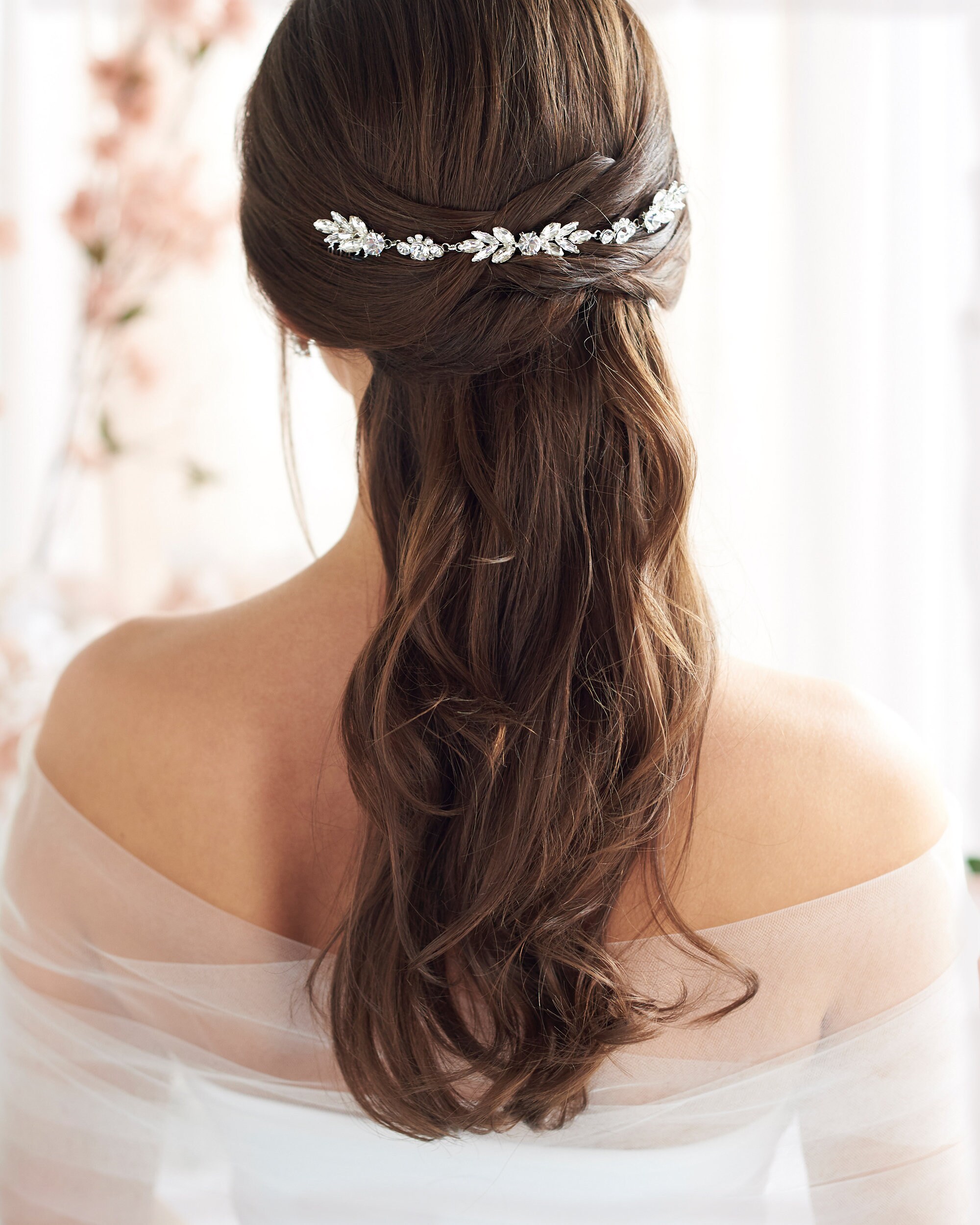 40 Stück U-förmige Strass-Blumen Haarnadeln – Für Hochzeit, Party & Brautschmuck