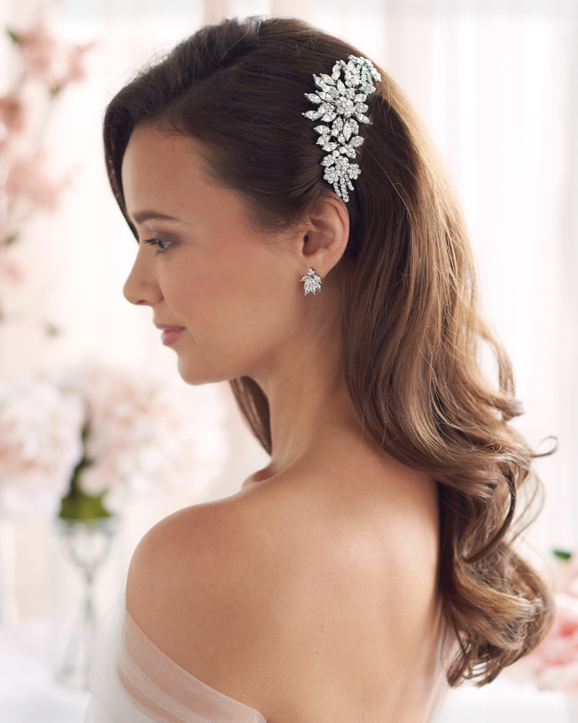 Luxury Vintage Bride Hair Accessories Handmade Pearl Wedding Jewelry Comb PRA 