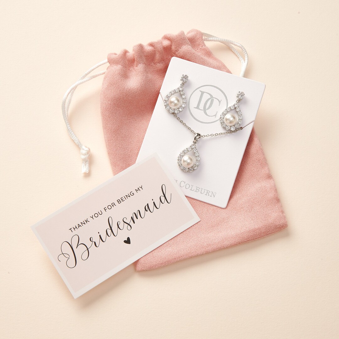 Bridesmaid Jewelry Gift Set Pearl Bridesmaid Jewelry Pearl Bridal Party