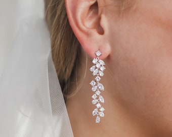 Orecchini pendenti con cristalli blu reale - Gioielli pendenti a forma di lampadario, orecchini per balli di fine anno, regalo per damigelle d'onore, festa formale - Italia