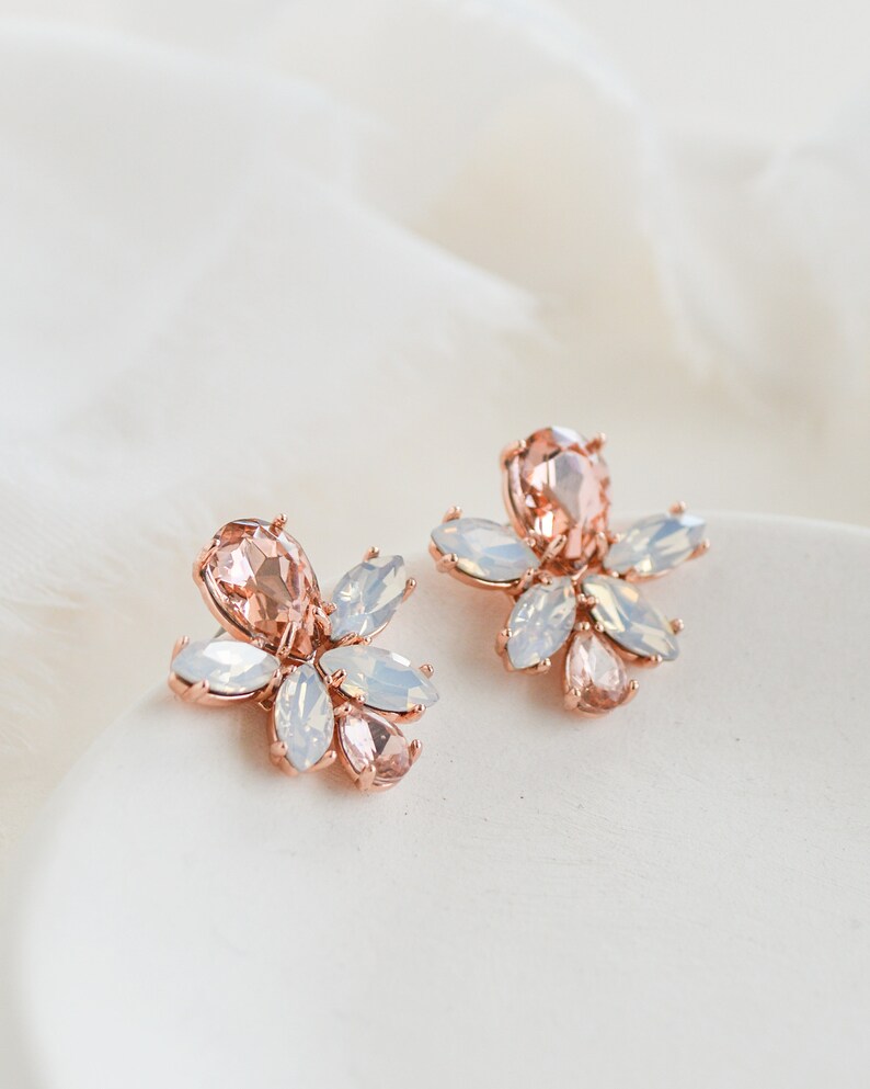 Crystal Bridal Earrings Crystal Stud Earrings Bridal Crystal Etsy