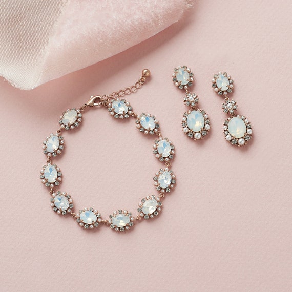 Bridal Bracelet & Earrings Set Wedding Bracelet Earrings Set Etsy