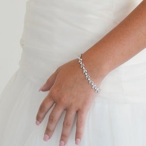 Floral Bridal Bracelet, Floral CZ Wedding Bracelet, CZ Wedding Bracelet, Bridal Jewelry, Floral Wedding Bracelet, Floral Bridal Jewelry4868 image 2