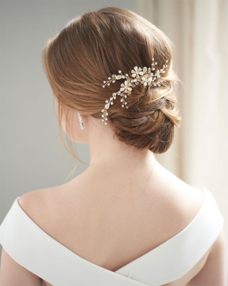 Kristall Braut Haarkamm, Perle Hochzeit Haarkamm, Brautkamm, Perlen Haarkamm, Haarkamm für Hochzeit, Braut Haarteil, Haarschmuck 2051 Bild 7