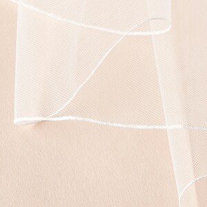1-Layer Pencil Edge Wedding Veil • Light Ivory Bridal Veil • Fingertip, Elbow or Knee • VB-422 image 9