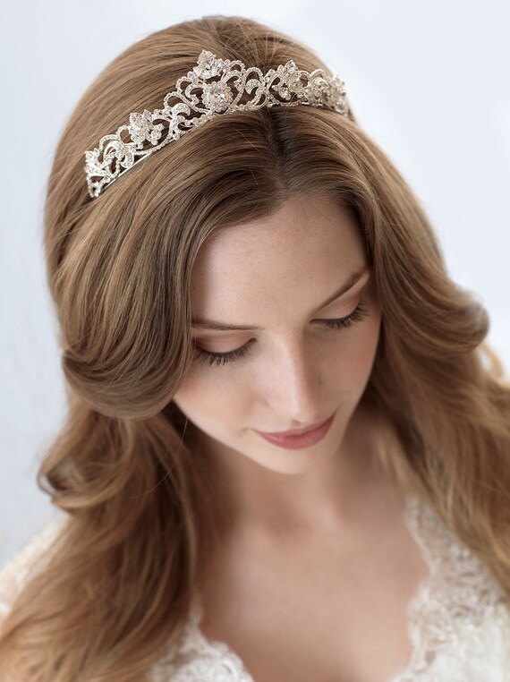 Silver Rhinestone Tiara,Bridal,Rhinestone Bridal C