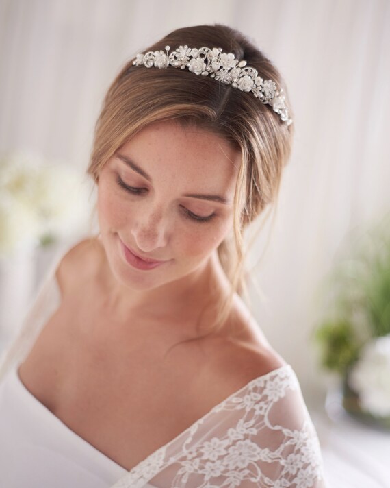SALE NITA Crown Headbandtiara hairpiecefloral crownwedding accessorieshair jewellerybridecrowns photographyspring racingheadpiece