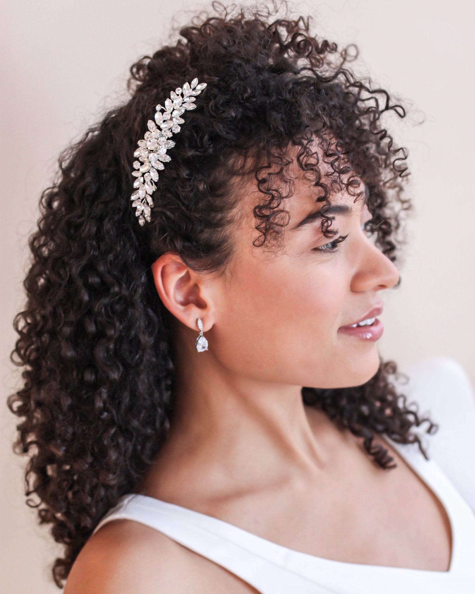 Crystal Bridal Hair Clip Crystal Wedding Hair Clip Silver Etsy