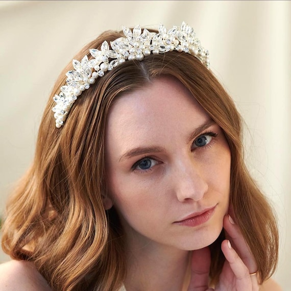 Sparkling Crystal Floral Tiara Floral Tiara Crystal Bohemian Tiara GENEVIEVE Tiara | EDEN  main image 4