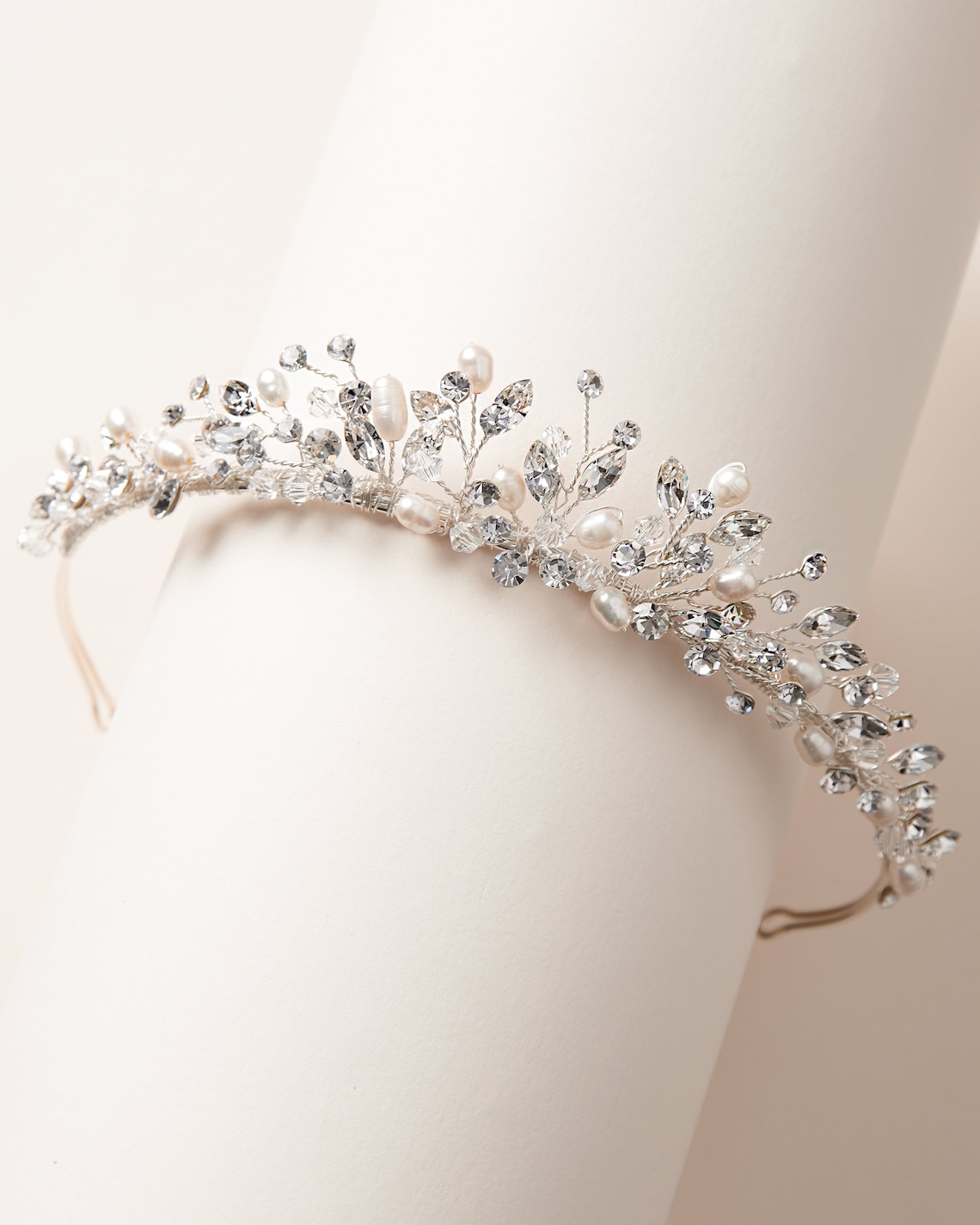 Crystal & Pearl Wedding Tiara main image 0