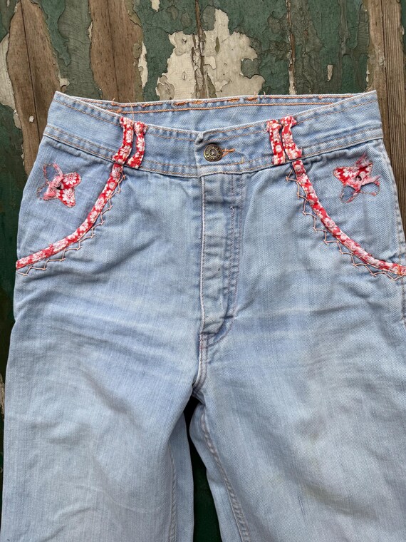 vintage Faded Glory patchwork detailed bell botto… - image 5