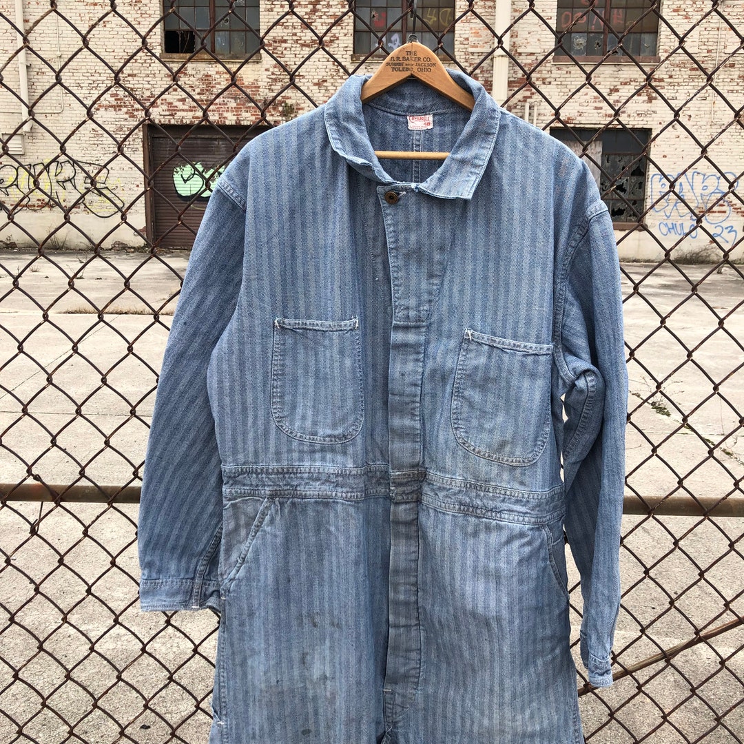 Herringbone Eurowork coveralls, men's size M unclear yellow type Vintage Second Hand main image 0