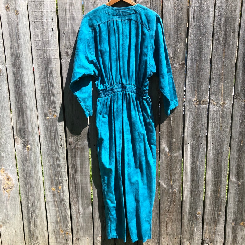 Vintage Tie Dyed Embellished Denim Boiler Suit, Made in USA image 6
