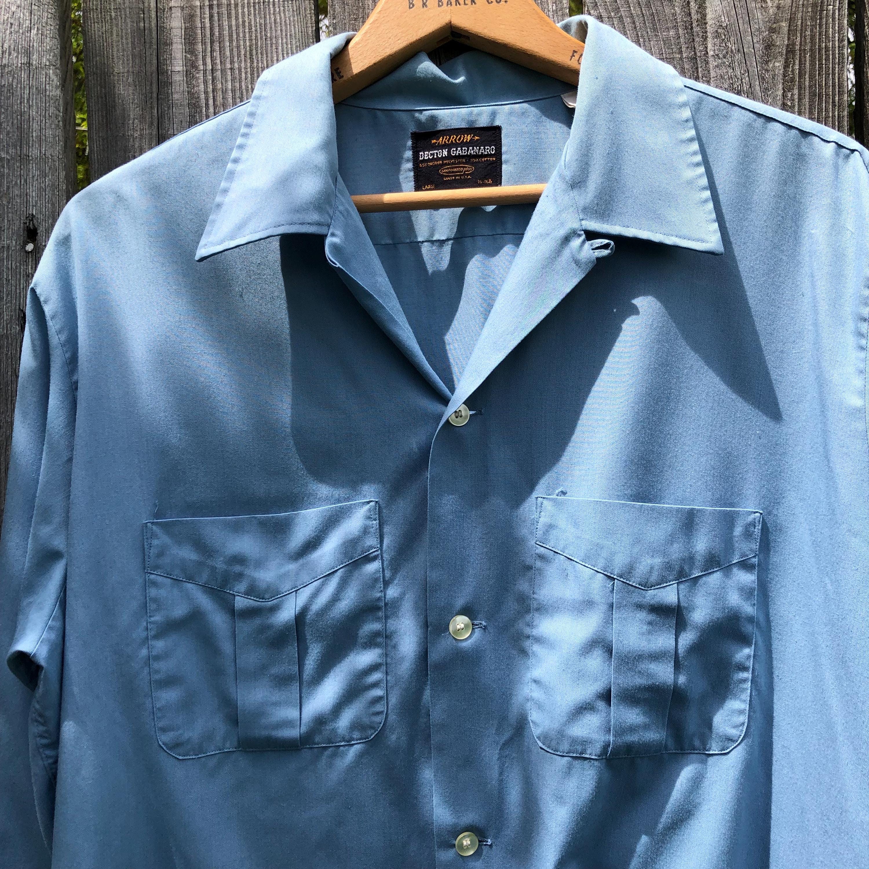 1960s Vintage Arrow Loop Collar Long Sleeve Menswear Shirt - Etsy