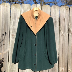 Vintage Mackintosh wool vestcoat in hunter green and tan