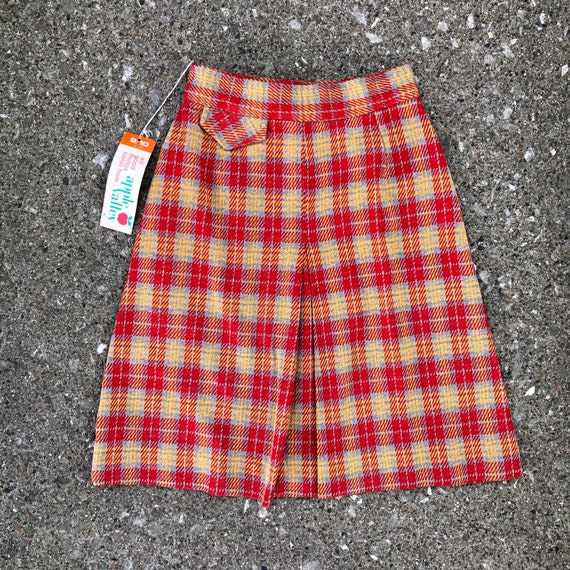 Deadstock 1970s Vintage Plaid Pleated Skirt. Free Shipping - Etsy