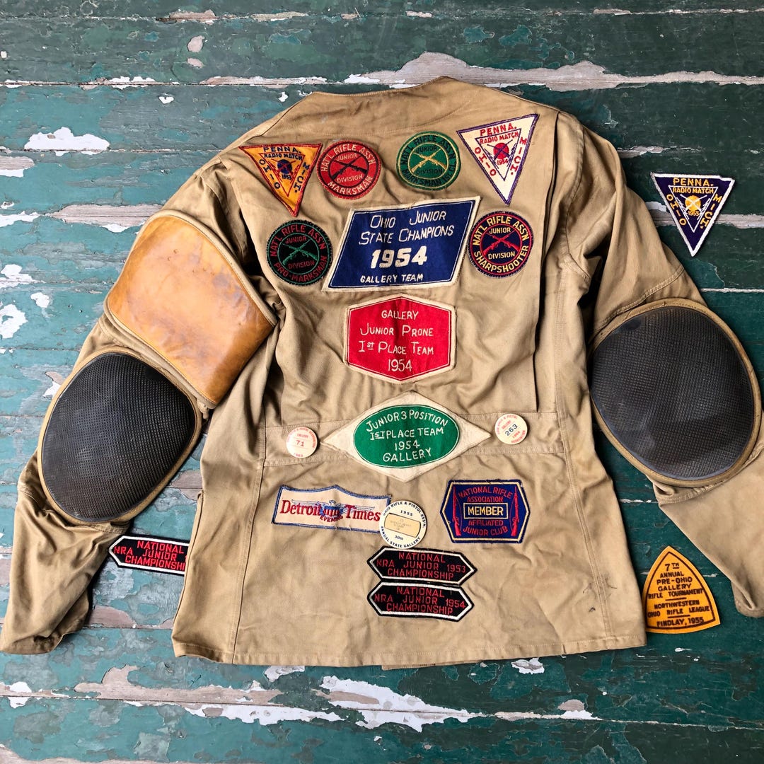 1950s Vintage Army Twill Skeet Shooting Competition Jacket With All ...