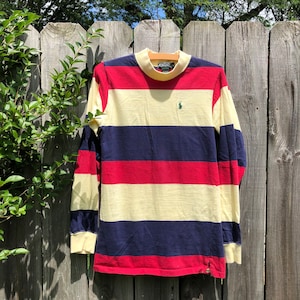 Vintage striped mockneck long sleeve from Polo, made in the USA