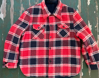 Vintage CPO Jacket / Plaid Jacket / 1960s Penneys Towncraft Blue Vintage CPO Jacket / Plaid Jacket / 1960s Penneys Towncraft Blue