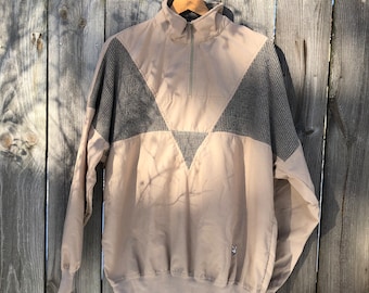 Vintage Playboy beige quarter zip windbreaker style menswear jacket