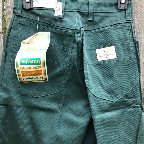 Deadstock vintage dark green Maverick yoked jeans… - image 2
