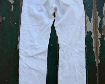 Vintage 1980s Levi white 501 button fly jeans