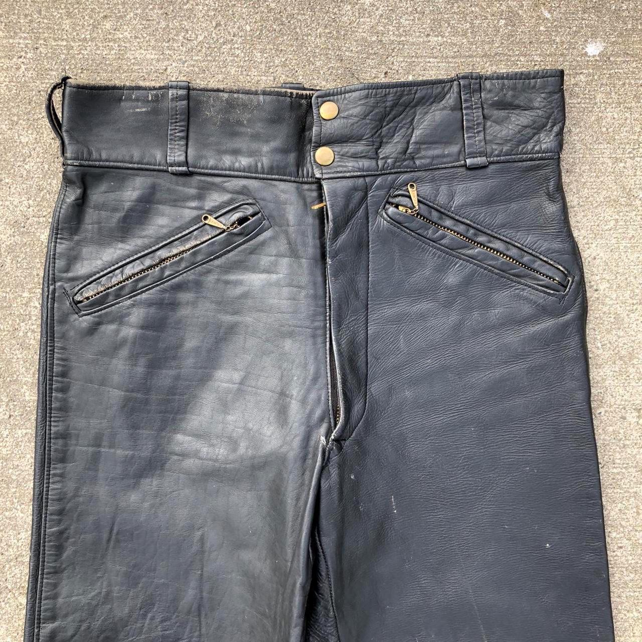 Vintage 1960s Black Leather Motorcycle Pants - Size 32 - Etsy