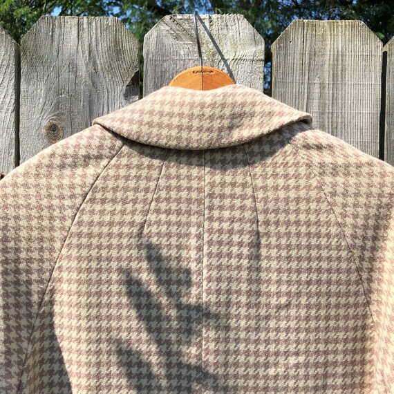 1960s/70s union made vintage houndstooth coat wit… - image 8