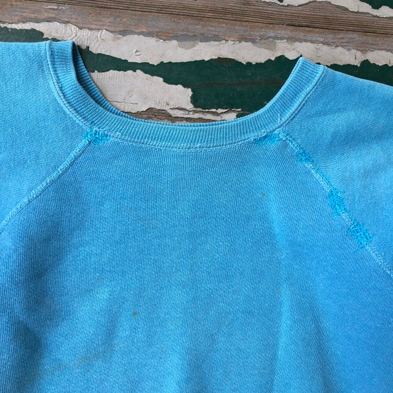 Vintage 1960s blue sweatshirt with mends - image 2
