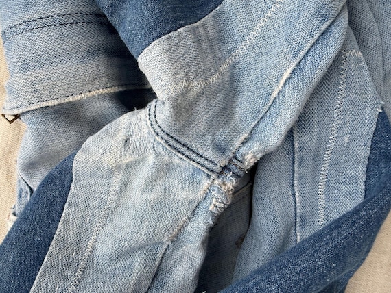 1960s Wrangker repaired patchwork bell bottom jea… - image 9