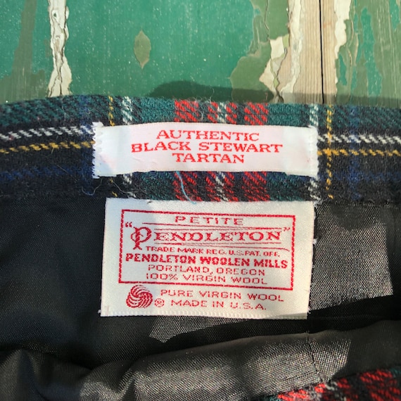 Vintage 1980s Stewart tartan plaid virgin wool Pe… - image 5