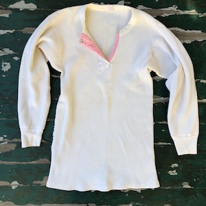 1950s/60s Artex waffle knit Henley style shirt