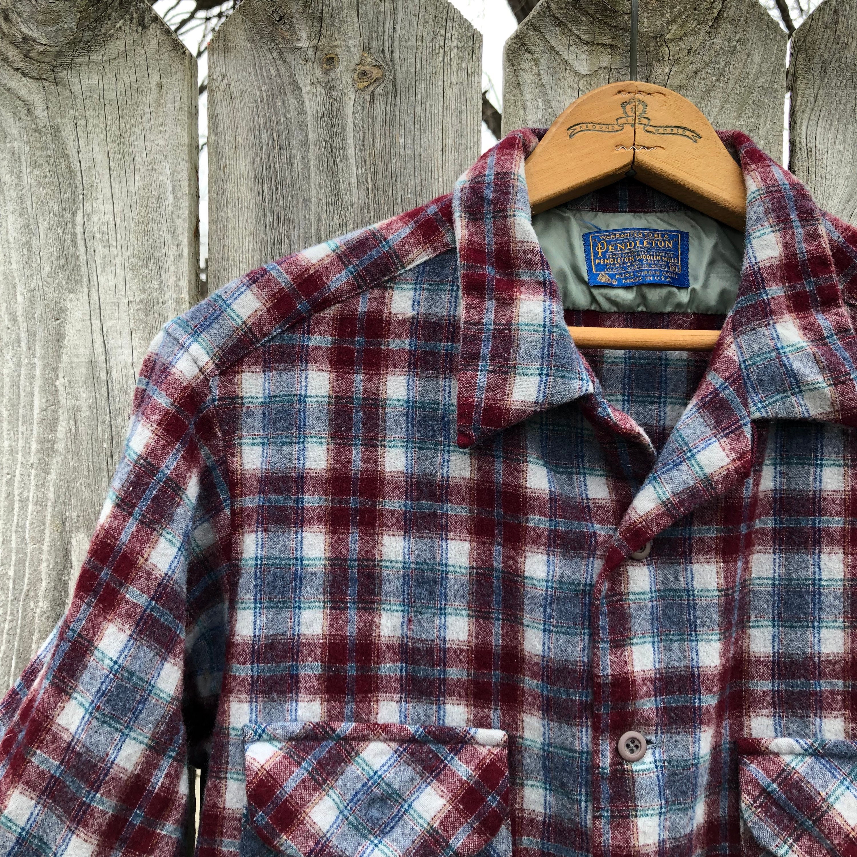 Vintage Pendleton Plaid 1950s/60s Loop Collar Virgin Wool Vintage Pendleton Plaid 1950s/60s Loop Collar Virgin Wool