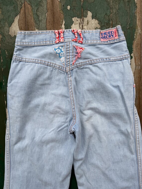 vintage Faded Glory patchwork detailed bell botto… - image 2