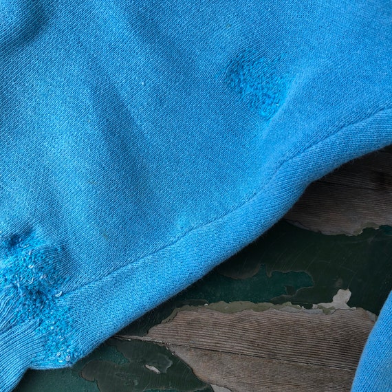 Vintage 1960s blue sweatshirt with mends - image 4