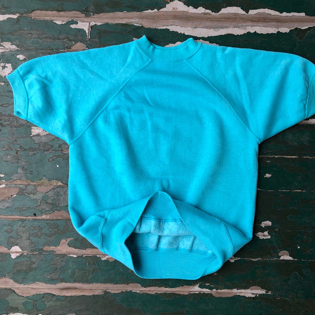 Vintage Like New Turquoise Short Sleeve Crewneck Raglan Sweatshirt - Etsy