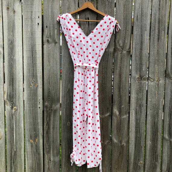 1970s vintage and handmade white and red polka do… - image 3