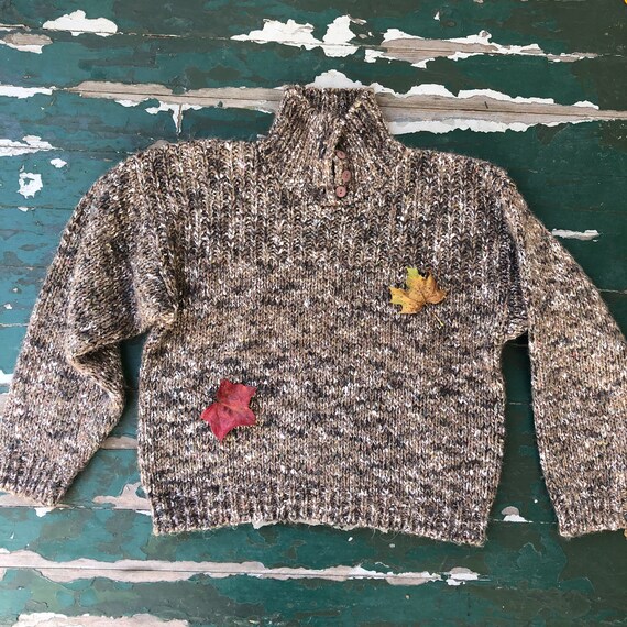 Vintage earthy speckled mockneck sweater by D.D.Sl